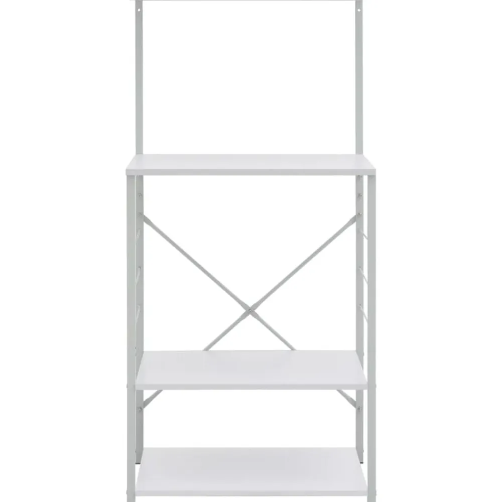 Keuken & Eetkamer*vidaXL Magnetronkast 60x39,6x123 cm bewerkt hout Wit