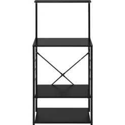 Keuken & Eetkamer*vidaXL Magnetronkast 60x39,6x123 cm bewerkt hout Zwart