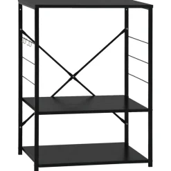 Keuken & Eetkamer*vidaXL Magnetronkast 60x39,6x79,5 cm bewerkt hout Zwart