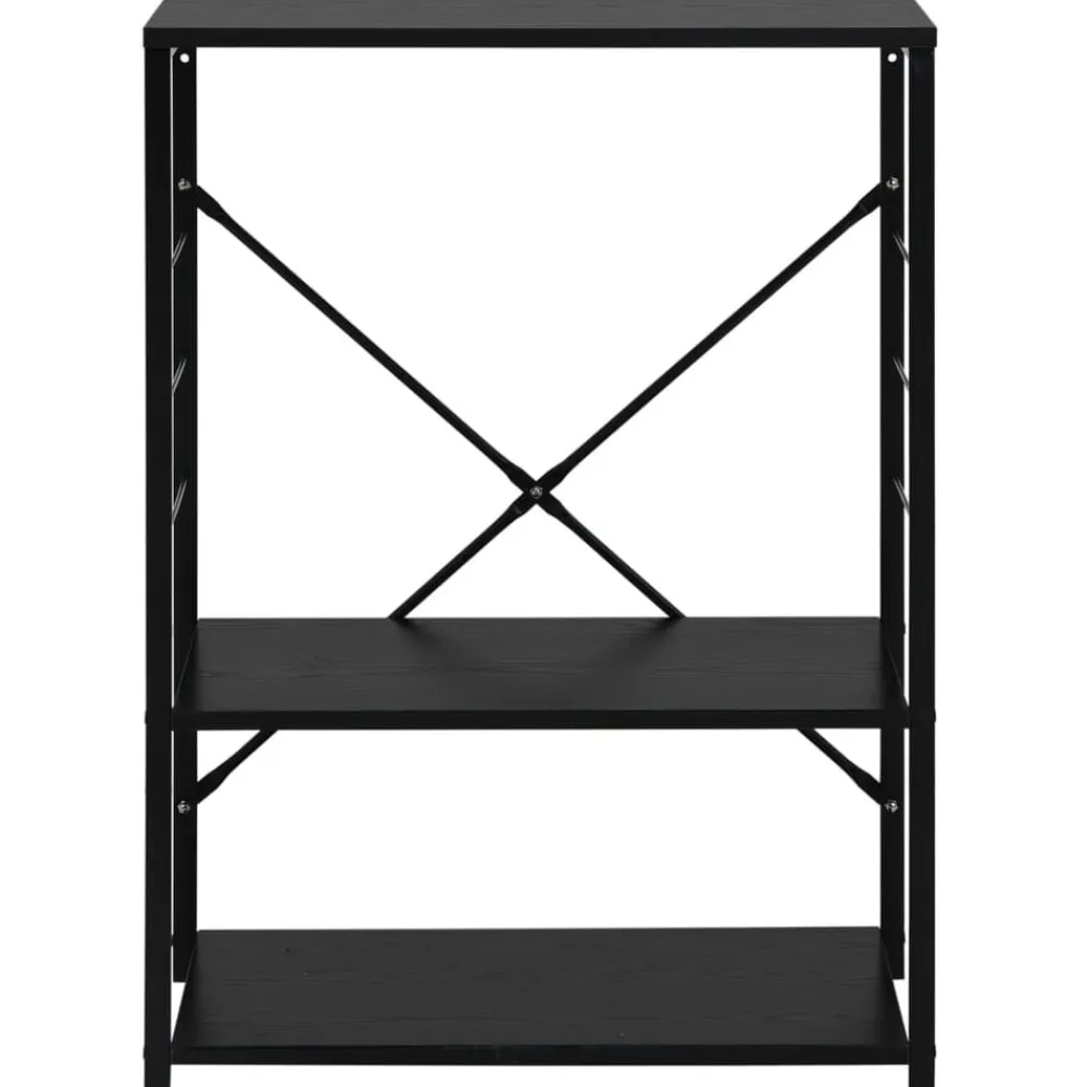 Keuken & Eetkamer*vidaXL Magnetronkast 60x39,6x79,5 cm bewerkt hout Zwart