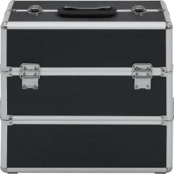 Bagage & Tassen*vidaXL Make-up koffer 37x24x35 cm aluminium Zwart