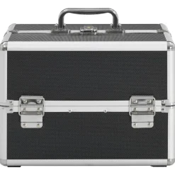 Bagage & Tassen*vidaXL Make-up koffer 22x30x21 cm aluminium Zwart