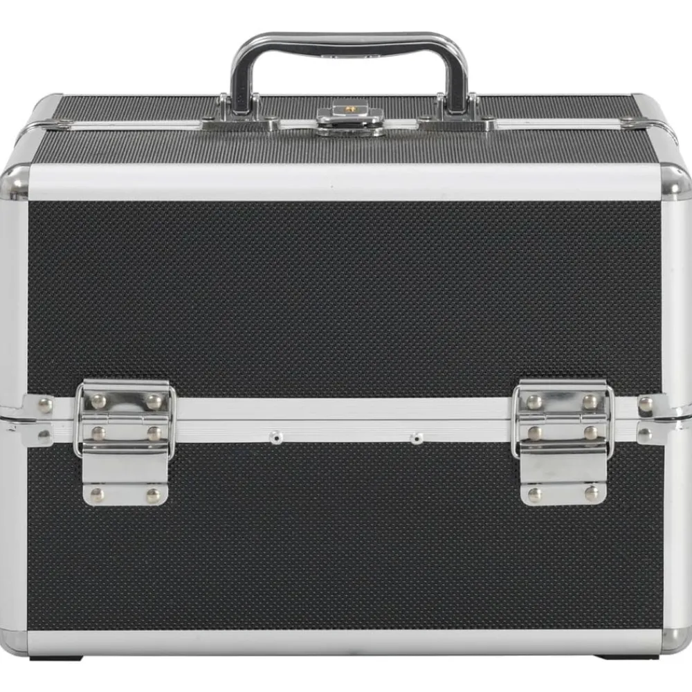 Bagage & Tassen*vidaXL Make-up koffer 22x30x21 cm aluminium Zwart