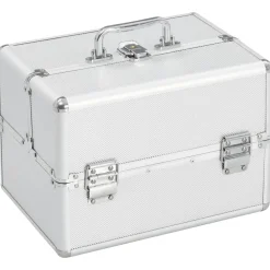 Bagage & Tassen*vidaXL Make-up koffer 22x30x21 cm aluminium kleurig Zilver