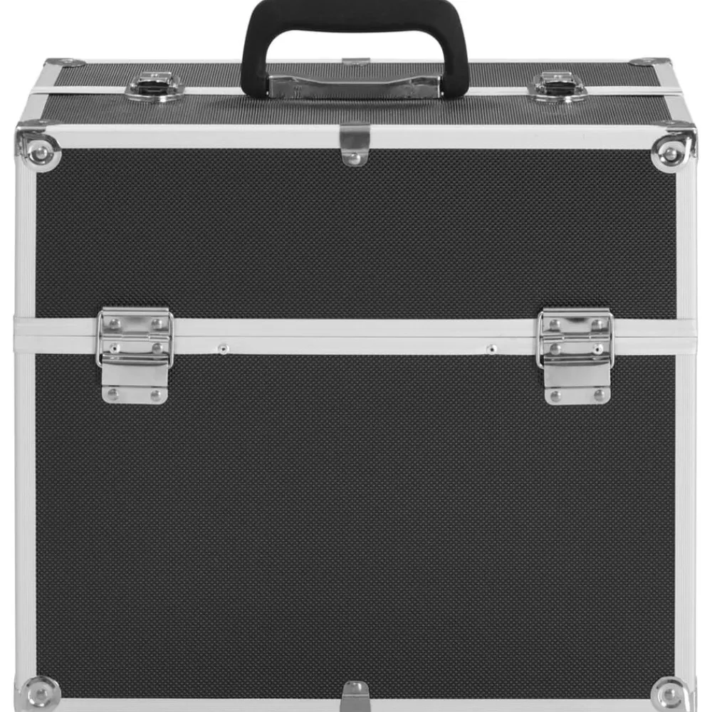 Bagage & Tassen*vidaXL Make-up koffer 38x23x34 cm aluminium Zwart