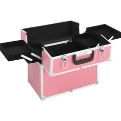 Bagage & Tassen*vidaXL Make-up koffer 38x23x34 cm aluminium Roze