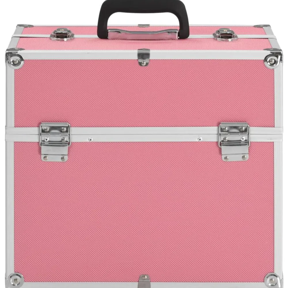 Bagage & Tassen*vidaXL Make-up koffer 38x23x34 cm aluminium Roze