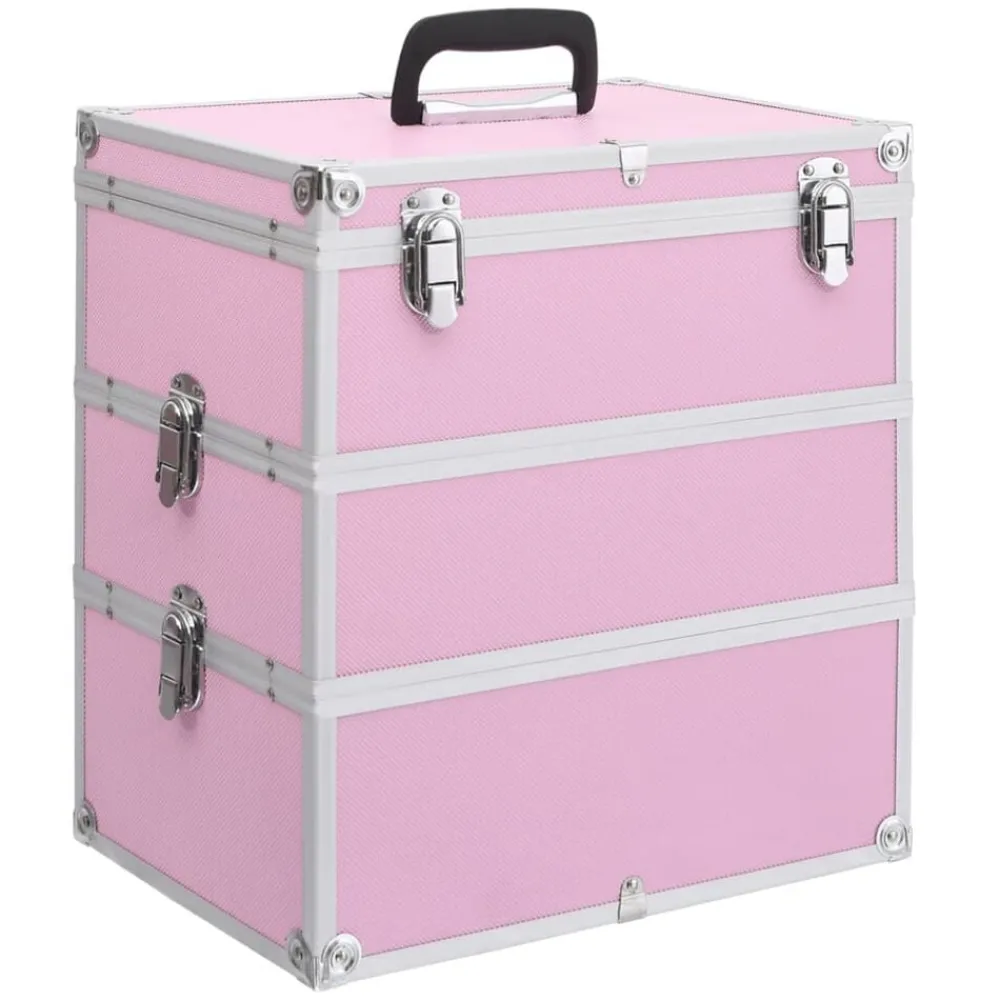 Make-up koffer 37x24x40 cm aluminium>vidaXL New