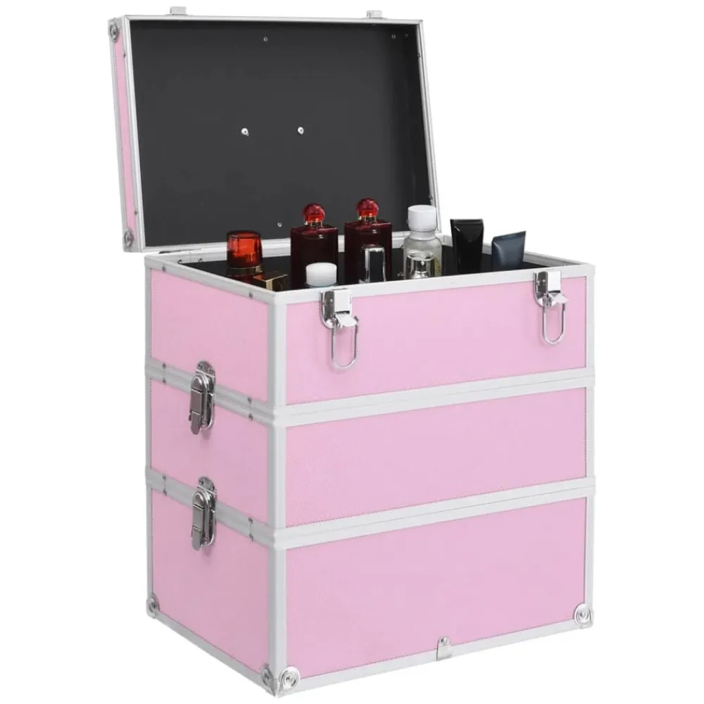 Make-up koffer 37x24x40 cm aluminium>vidaXL New