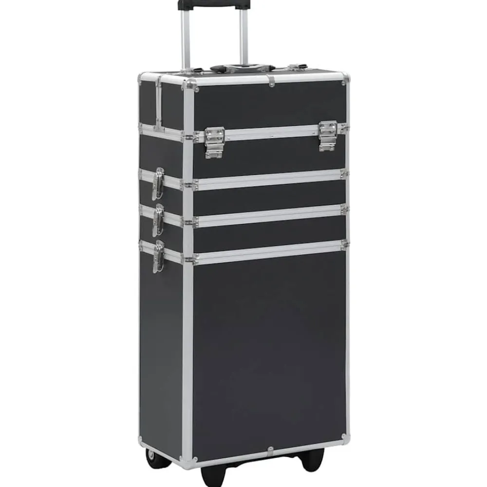 Bagage & Tassen*vidaXL Make-up trolley aluminium Zwart