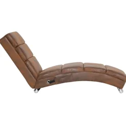 Stoelen*vidaXL Massage chaise longue kunstsuède Bruin