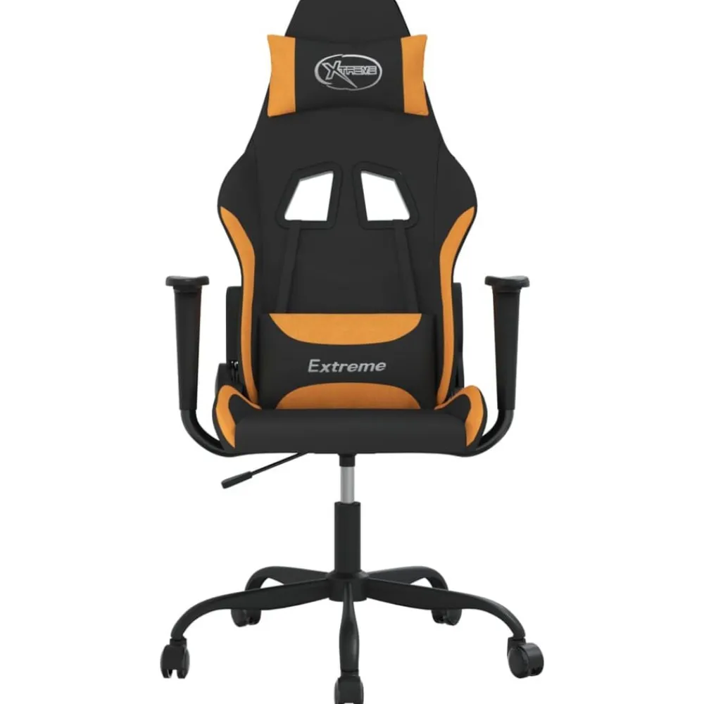 Massage gamestoel stof zwart en oranje>vidaXL Best