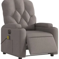Stoelen*vidaXL Massagestoel elektrisch verstelbaar stof Taupe