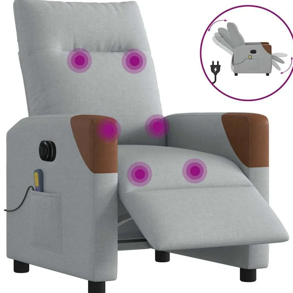 Massagestoel elektrisch verstelbaar stof>vidaXL Best