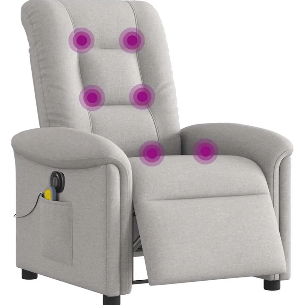 Massagestoel elektrisch verstelbaar stof wolk grijs>vidaXL Sale