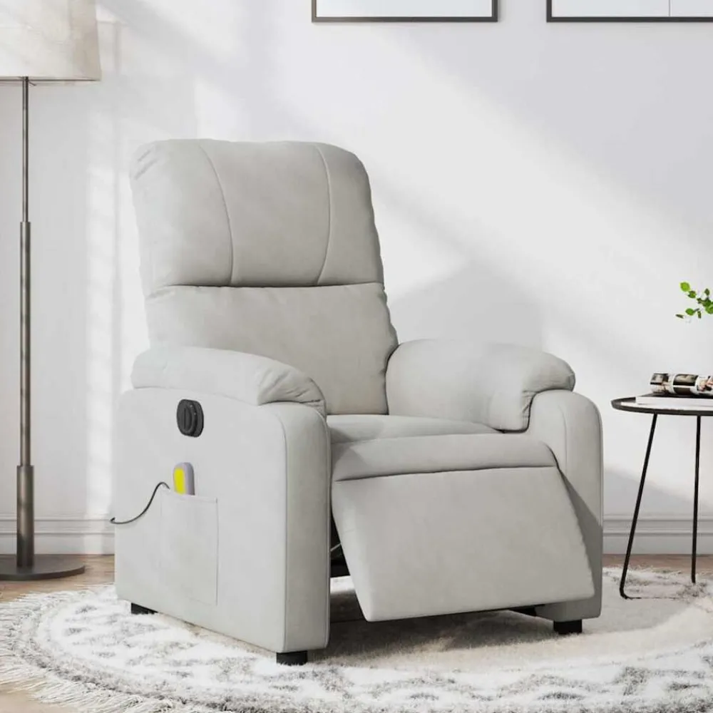 Massagestoel elektrisch verstelbaar microvezelstof>vidaXL Outlet