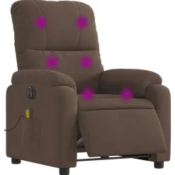 Stoelen*vidaXL Massagestoel elektrisch verstelbaar microvezelstof Bruin