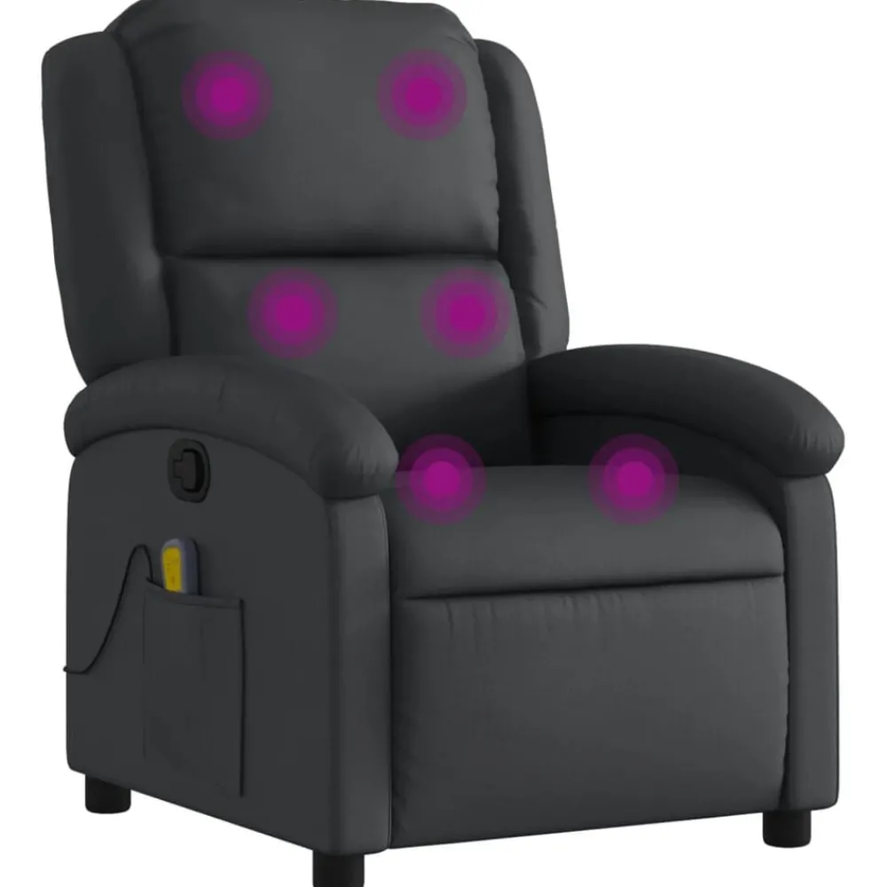Massagestoel van echt leer,>vidaXL Discount