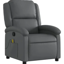 Stoelen*vidaXL Massagestoel van kunstleer Grijs