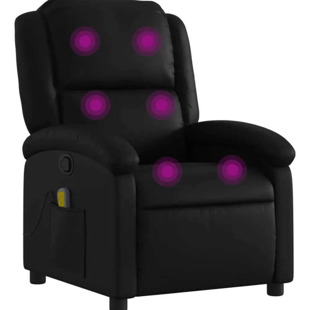 Stoelen*vidaXL Massagestoel van kunstleer Zwart