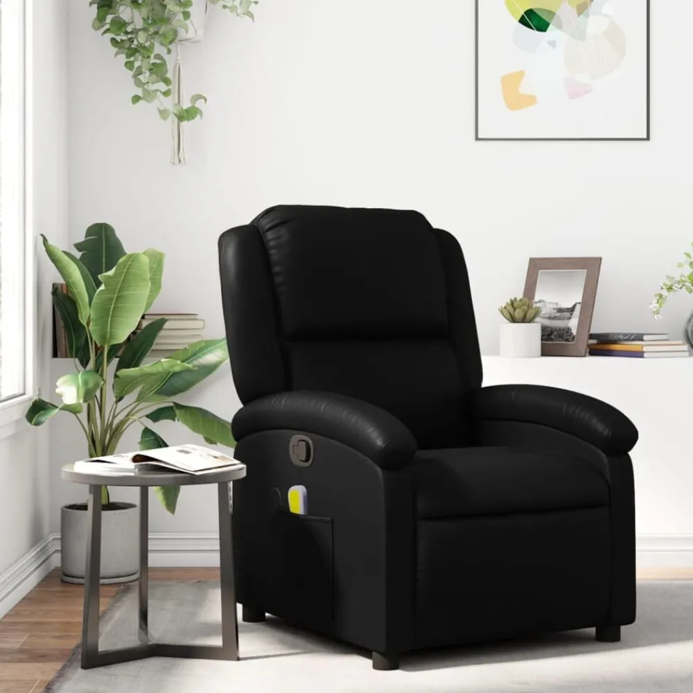 Stoelen*vidaXL Massagestoel van kunstleer Zwart