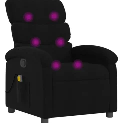 Stoelen*vidaXL Massagestoel verstelbaar stof Zwart