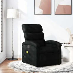 Stoelen*vidaXL Massagestoel verstelbaar stof Zwart