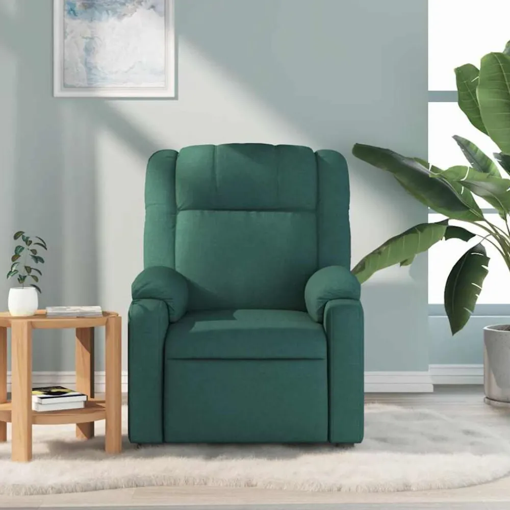 Stoelen*vidaXL Massagestoel verstelbaar stof Donkergroen