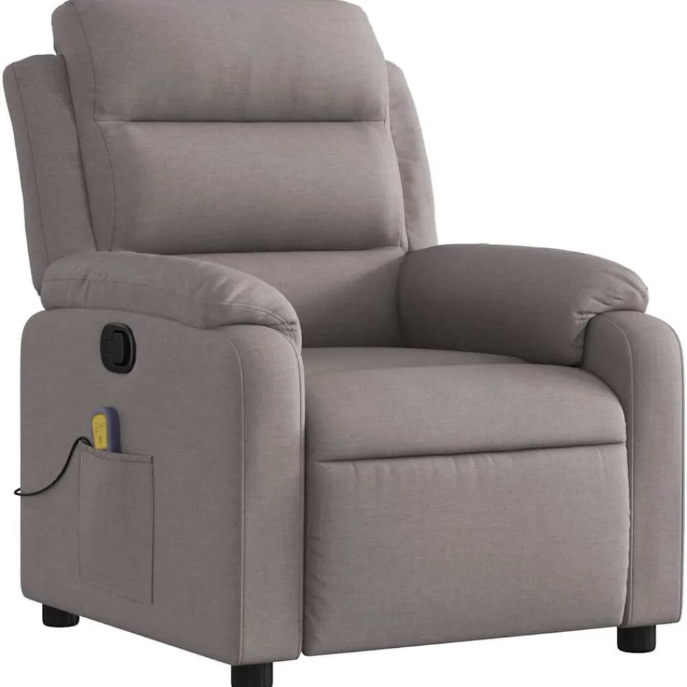 Stoelen*vidaXL Massagestoel verstelbaar stof Taupe
