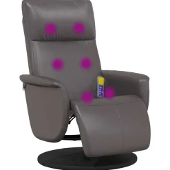 Stoelen*vidaXL Massagestoel verstelbaar met voetensteun kunstleer Grijs