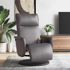 Stoelen*vidaXL Massagestoel verstelbaar met voetensteun kunstleer Grijs