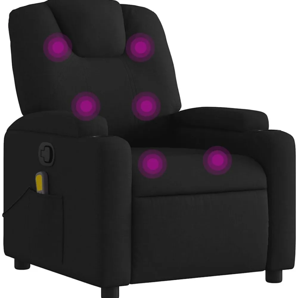 Stoelen*vidaXL Massagestoel verstelbaar stof Zwart