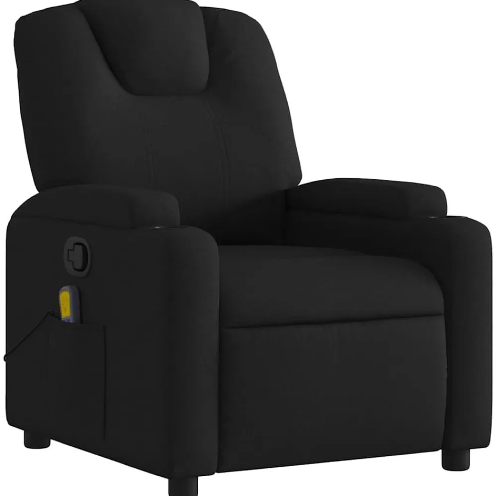 Stoelen*vidaXL Massagestoel verstelbaar stof Zwart