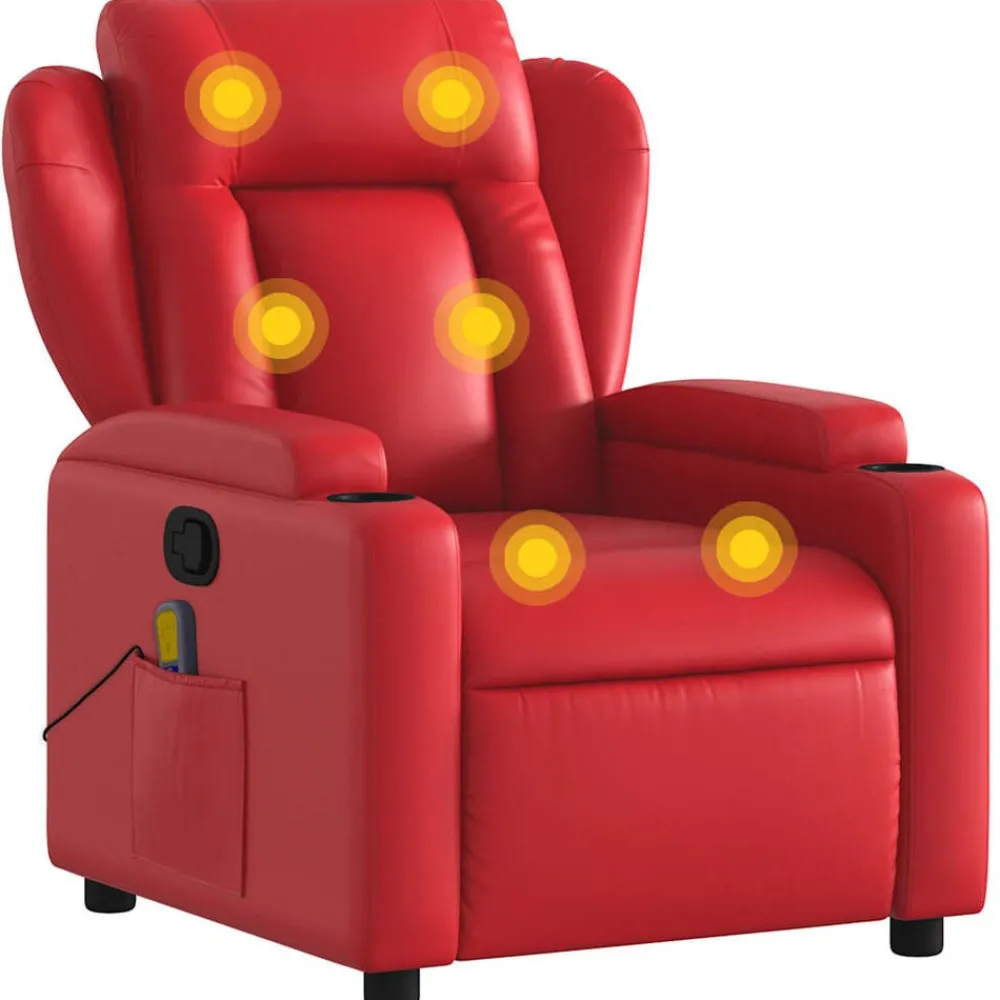 Stoelen*vidaXL Massagestoel verstelbaar kunstleer Rood
