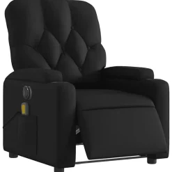 Stoelen*vidaXL Massagestoel verstelbaar elektrisch kunstleer Zwart