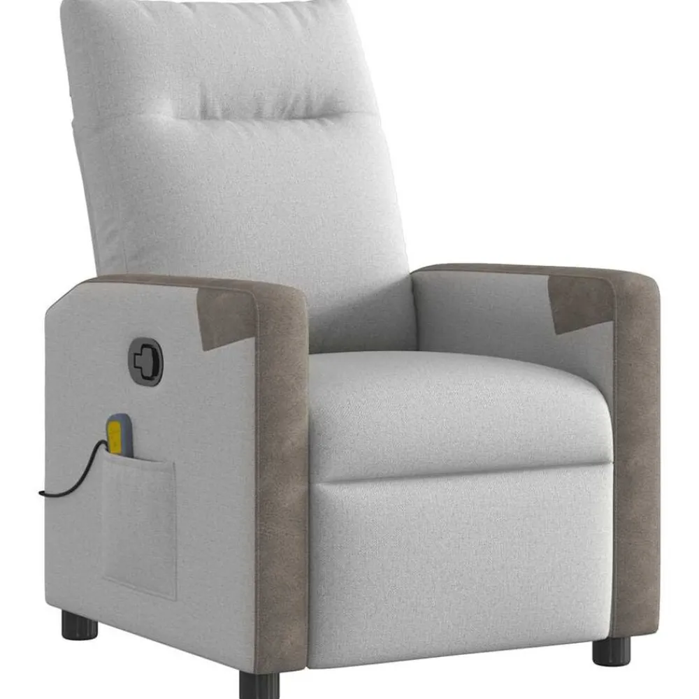 Stoelen*vidaXL Massagestoel verstelbaar stof wolk grijs Wolkengrijs