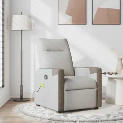 Stoelen*vidaXL Massagestoel verstelbaar stof wolk grijs Wolkengrijs