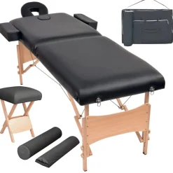 Massagetafel- en krukset inklapbaar 2 zones 10 cm dik>vidaXL Hot