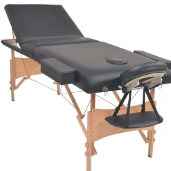 Massagetafel- en krukset inklapbaar 3 zones 10 cm dik wit><noscript><img width=