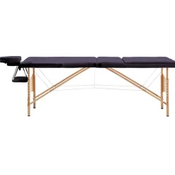 Uiterlijk & Gezondheid*vidaXL Massagetafel inklapbaar 3 zones hout Paars