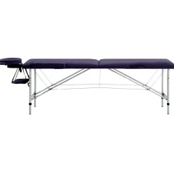 Uiterlijk & Gezondheid*vidaXL Massagetafel inklapbaar 2 zones aluminum Paars