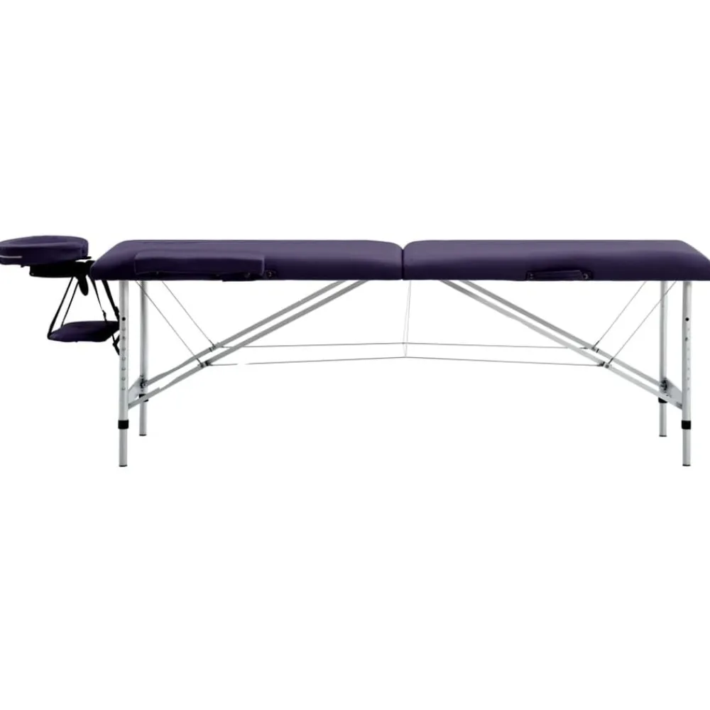 Uiterlijk & Gezondheid*vidaXL Massagetafel inklapbaar 2 zones aluminum Paars