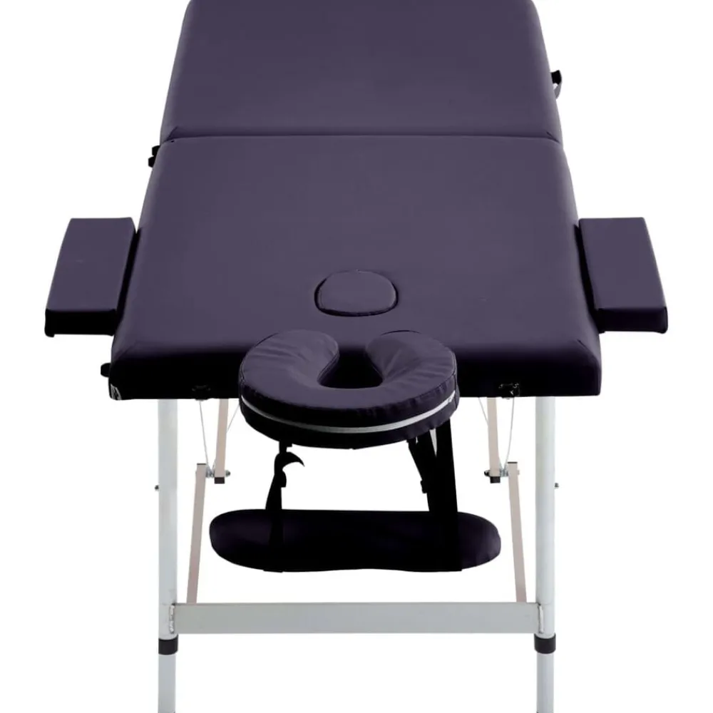 Uiterlijk & Gezondheid*vidaXL Massagetafel inklapbaar 2 zones aluminum Paars