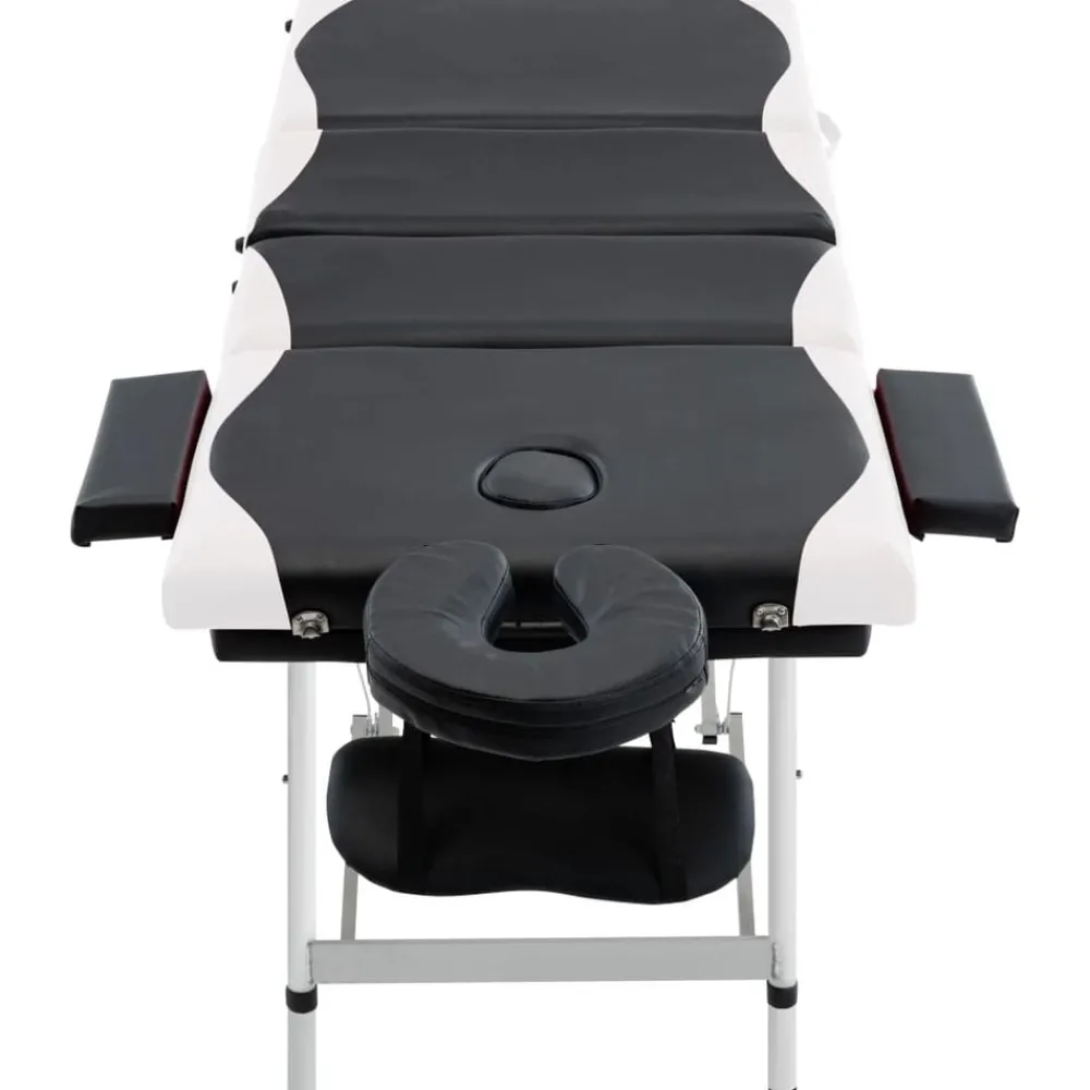 Uiterlijk & Gezondheid*vidaXL Massagetafel inklapbaar 4 zones aluminium Zwart en wit