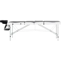 Uiterlijk & Gezondheid*vidaXL Massagetafel inklapbaar 4 zones aluminium Zwart en wit