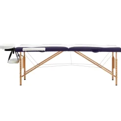 Uiterlijk & Gezondheid*vidaXL Massagetafel inklapbaar 2 zones hout Wit en paars