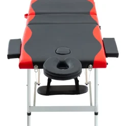 Uiterlijk & Gezondheid*vidaXL Massagetafel inklapbaar 3 zones aluminium Zwart en rood