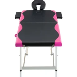 Uiterlijk & Gezondheid*vidaXL Massagetafel inklapbaar 2 zones aluminium Zwart en roze