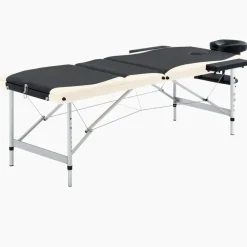 Uiterlijk & Gezondheid*vidaXL Massagetafel inklapbaar 3 zones aluminium Zwart en beige