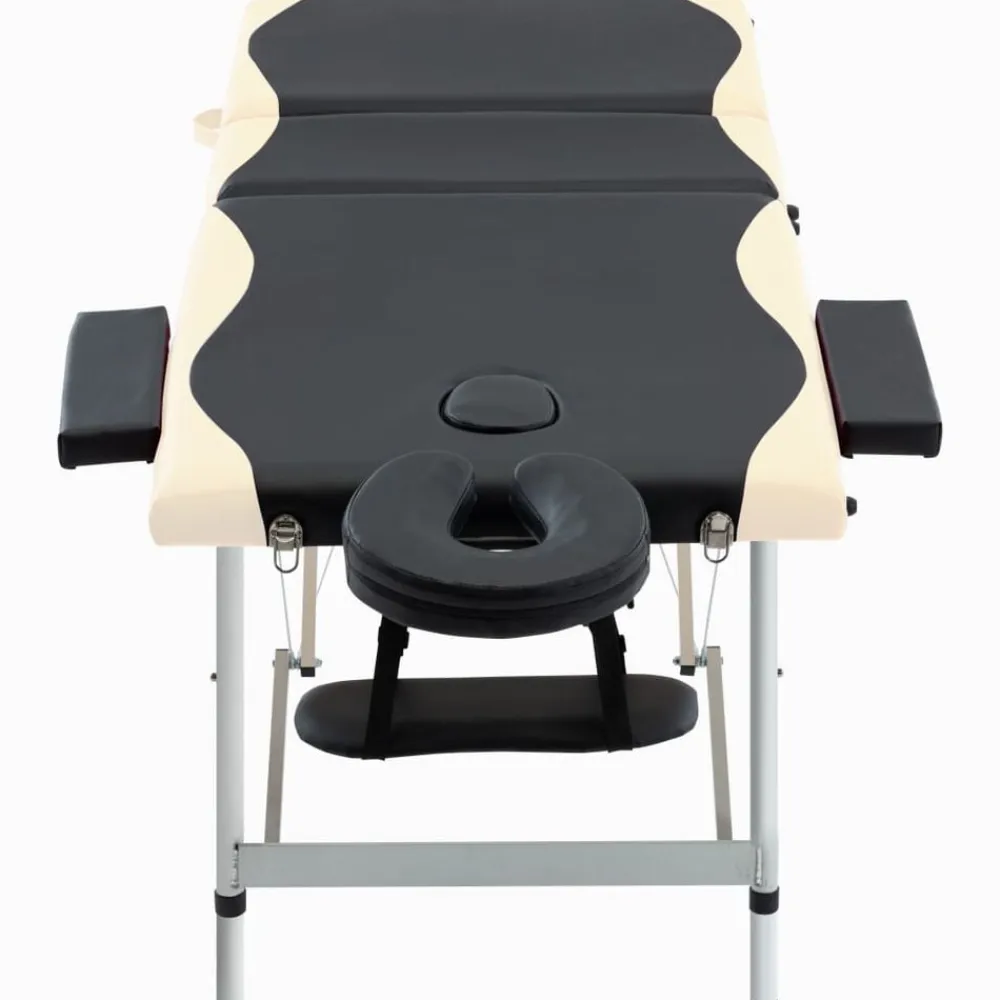 Uiterlijk & Gezondheid*vidaXL Massagetafel inklapbaar 3 zones aluminium Zwart en beige